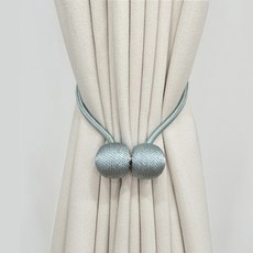 인테리어장식 커튼링 자석타이 끈 고정 스트랩 마그네틱 자석볼 커텐정리 커텐밴드 타이백, 화이트, 1개