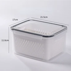 냉장고 보관 상자 주최자 신선한 야채 과일 배수 바구니 용기 식료품 저장실 주방, 03 3150ML