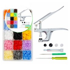 쌍문상회 셀프수선 티단추 펀치 diy재료 가시도트 세트 유치원선물 어린이집선물 똑딱단추 달기 똑딱이는단추 분실방지스트랩 똑딱이단추 기구 40872EA, 티단추기구-단추세트