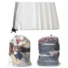 끈조임 투명 두꺼운 비닐봉투 60X70cm, 10개