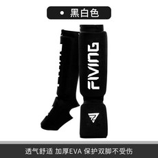 킥복싱신가드 무에타이 정강이보호대 종합격투기 MMA, 1개, 블랙 앤 화이트 패브릭 다리 보호대