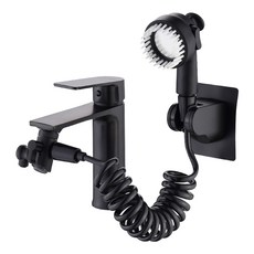 배럴즈 올인원 샤워기 욕실 수도꼭지 원홀 샤워수전 워터탭, 블랙, 1개