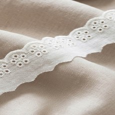 모니크 면 레이스 면레이스 면자수레이스 폭2.4cm 270cm 450cm 내추럴 자수 레이스리본 레이스리본끈 토션레이스 레이스테이프 원단 리본레이스 자수레이스 리본레이스 레이스원단, 1개, 내추럴 270cm 1개, 내추럴 270cm