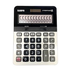 【SAMPO 聲寶】12位元太陽能電子計算機-大 (JF-R2201GL), Black, 1個