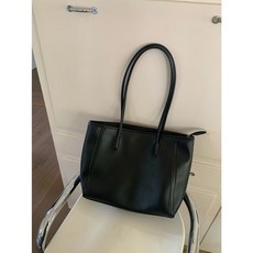 MDMS高質感簡約皮革托特包 (4colors) 大容量工作通勤包 高雅都市風手提包 韓版多用途日常單肩包, 黑色