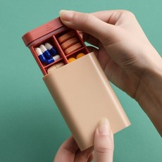 데일리 약통 알약케이스 심플 여행용 정리함 휴대용 약통 7칸 다용도 비타민 영양제 수납함, 민트