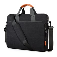 bagasin 노트북가방 서류 대용량 방수 파우치 숄더백 가벼운 맥북 삼성 보조배터리 수납정리 여행출장용 핸드백 초경량화 15-17인치, 블랙, 1개
