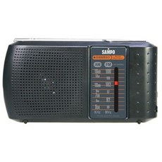 SAMPO 聲寶 手提式收音機 AM/FM雙頻 輕巧便攜 長輩適用, 黑色系, AK-W909AL