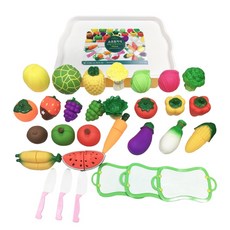 소프트 자석 과일 야채 썰기 54p 자르기 놀이 세트 자석 소꿉 놀이세트, 1개