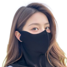 1+1 1세트 2개입 자외선 차단 마스크 숨쉬기 편한 산책 러닝 스포츠 패션 3D 입체 마스크, 블랙+블랙, 1개