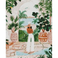 하모니아트 남녀공용 DIY 보석십자수 캔버스형 40X50, 01. 모로코에서, 1개