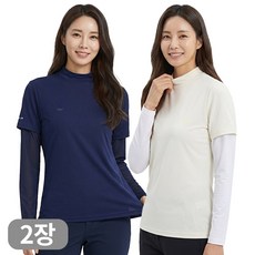 디퍼디 여성 프리미엄 냉감 반목 쿨티 쿨토시 일체형 티셔츠 스포츠 골프웨어 등산 작업복 2장세트