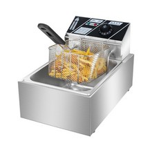 10L 旗艦款深油炸鍋 220V 2500W 溫度調節 60-200°C, 定時款-單缸單篩6L-110V-H插頭