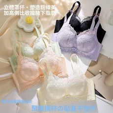 內衣女小胸集中爆乳收副乳提拉防下垂薄款性感蕾絲無鋼圈洞洞杯內衣罩