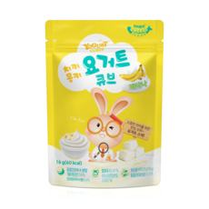 [새로운맛 2종 추가(바나나맛 사과맛)]치키몽키 요거트큐브 6가지맛(플레인 딸기 블루베리 망고 바나나 사과), 1개, 바나나맛, 16g