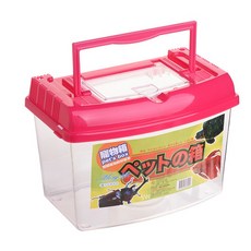 雷霆百貨 貝特寵物盒中 昆蟲箱 魚類觀察箱 蝴蝶箱 透明觀察 寵物飼養, 1個, 紅色