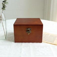 케이트가든 빈티지 원목 보관함 악세서리 수납함, 1개, 중형