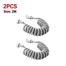 파이프 욕실 비데 호스 튜브 전화선 5m 샤워헤드 m 변기 배관 2 유연한 3 용수철 Shattaff 액세서리용 분무기, 2M, 2PCS
