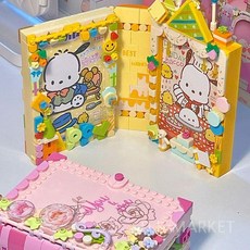 포차코 블럭 장난감 키플리 캐릭터 귀여운 블록, 빌딩블록앨범5인치사진2장+랜덤카드 2장, 1개