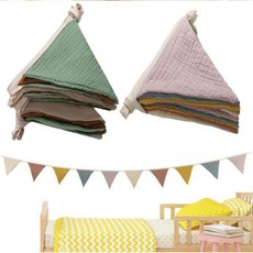 맑음하우스 감성 코튼 파스텔 가랜드 삼각형 순면 방꾸미기 벽꾸미기 캠핑 행잉, 코튼 핑크