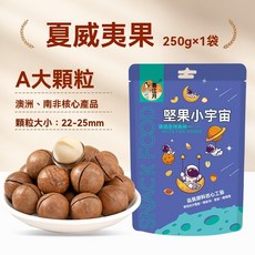 春江月 夏威夷果 250g 袋裝 A大顆粒 澳洲、南非核心產品 22-25mm, 1個, 【袋裝】大顆粒（淨含量250gX1袋）
