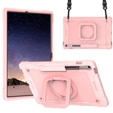 스냅케이스 갤럭시탭 S10 FE 플러스 스퀘어 아머 케이스 어깨끈포함, 인디핑크, 1개