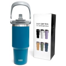 아크 이지그립 스트로우 빨대 대용량 텀블러, 900ml, 블루, 1개