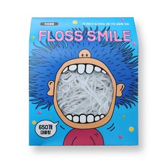 플로스마일 덴탈 2줄 일회용 치실, 1세트, 650개입, 1.6cm