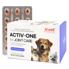 하이웰 액티브원 강아지 초록입홍합 오일 50mg 관절 영양제 슬개골, 1개, 뼈/관절강화, 120정