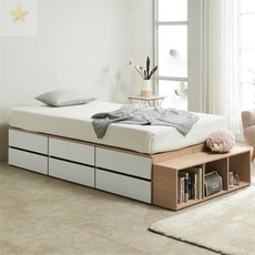 6칸서랍 SS 오피스텔침대프레임, 메이플화이트