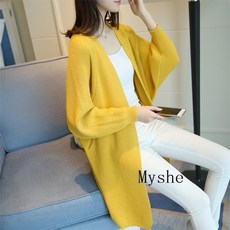 [Myshe]가을 겨울 니트 가디건 여성 루즈핏 가디건 캐주얼 QiSxy919KS2