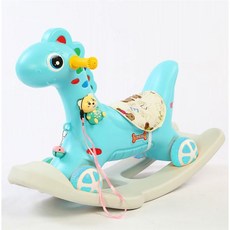 BIKEONE MINI 15二合一兒童搖搖馬帶音樂多功能搖搖馬童車滑行車DIY組裝寶寶音樂搖馬兒童玩具, 水藍色, 1個