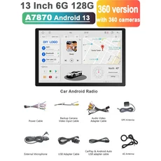 자동차 멀티미디어 비디오 플레이어 카플레이 GPS 네비게이션 안드로이드 13 360 도 어라운드 13 인치, 01 13inch 6g 128g 360, 01 CHINA