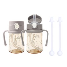 베베락 국내 제조 아이와 PPSU 원터치 빨대컵, 210ml, 2개, 초코