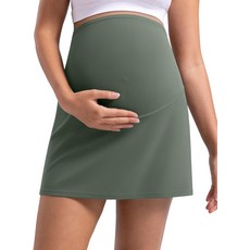 임산부 테니스 스커트 크림럭스 원단 2포켓 내장 속바지 하이웨이스트 신축성 좋은 A라인 치마바지 만삭 운동복