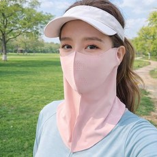 누아벨르 여성용 자외선차단 냉감 스포츠 마스크 햇빛가리개 넥페이스가드, 1개, 핑크