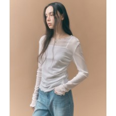 브랜드정품 몽돌 MONGDOL 사이드 셔링 메쉬 롱슬리브 아이보리 MDTS061IVORY 339664