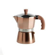 QBByMopita 家庭咖啡廳野營咖啡濃縮咖啡滴濾咖啡摩卡壺 Fluor 3 杯裝, 玫瑰金