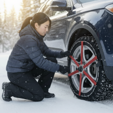 hj 이지그립 겨울 자동차 타이어 네트 체인, 1개