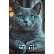 2026-2027 월간 플래너 6x9: 24개월 캘린더 2026년 1월 u2013년 12월 2027년 직장 학교 및 개인용 컴팩트 6x9 정리함 고양이 테마 커버