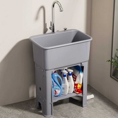 소형 간이 싱크대 미니 씽크 개수대 원룸 사무실 보조, 일반 대형 회색 세탁풀, 1개, 상세페이지 참고