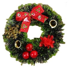 萱寶媽咪baby童裝館 聖誕節裝飾掛件組：聖誕老人、雪人、麋鹿布偶掛飾，聖誕樹裝飾/交換禮物首選, 0137紅果鈴鐺迷你花環, 1個