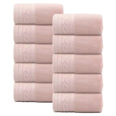 록신 프리미엄 데일리 순면 코마사 수건 40수 부드러운 호텔타월 10장세트 호텔 수건, 베이비핑크, 10개
