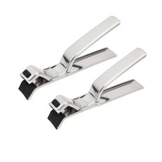 화상 방지 스테인리스 스틸 핫 플레이트 그리퍼 클립 2개 인체 공학적 미끄럼 디자인 안전한 그립 다목적 집게 클램프 홀더 전자레인지 에어 프라이어 스팀기 냄비 및 그릇용, 화상 방지 스테인리스 스틸 핫 플레이트 그리퍼 클립 2