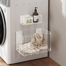 접이식 대용량 세탁기 냉장고 자석 선반 수납 사이드랙, 1개, 화이트 1개, 화이트