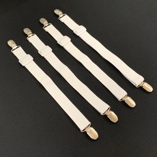 일자형 침대시트 고정밴드 4P 밀림방지 침대패드고정 이불 집게 커버 밴드 패드 시트 클립, 단일