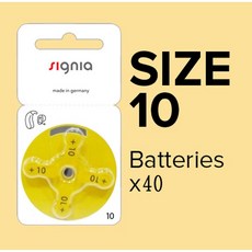 시그니아 보청기 배터리 건전지 약 밧데리 1박스 40알 10A, 1개