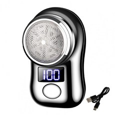 휴대용 전기 면도기 LED 디스플레이 USB 충전식 미니 여행용 무선 면도기 헤어 수염 트리머 리무버 도구, China, Black Silvery, 4)  Black Silvery