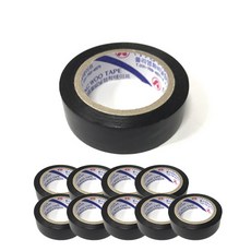 SoYU T&E 韓國PVC電氣絕緣膠帶黑色, 19mm x 10M 10pcs (黑色)