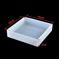 JCD 직육면체 큐브 수지 금형 크리스탈 에폭시 실리콘 Diy 양초 사각형 직사각형 주조 도구 액세서리, 10x10x2cm